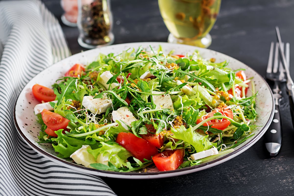 Tomato Salad with Mix Micro Greens 